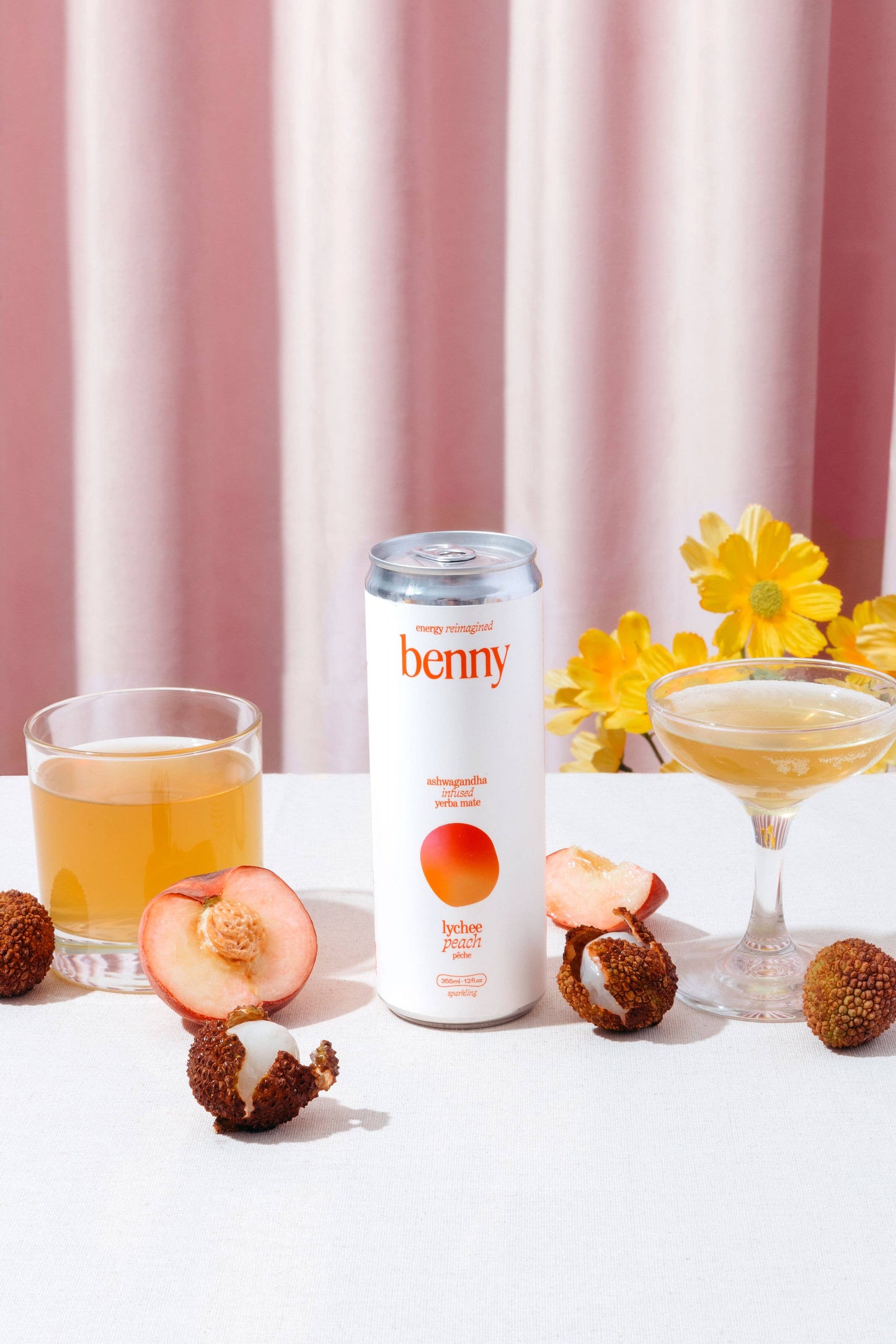 Benny Peach Lychee Yerba Mate Energy Drink