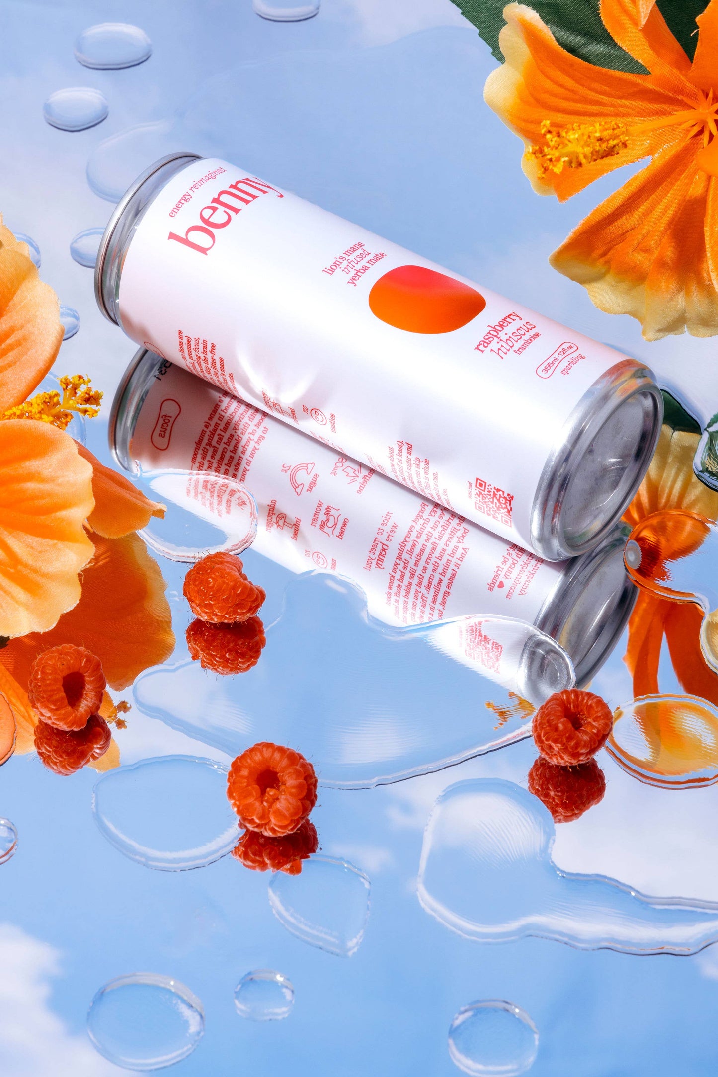 Benny Raspberry Hibiscus Yerba Mate Energy Drink