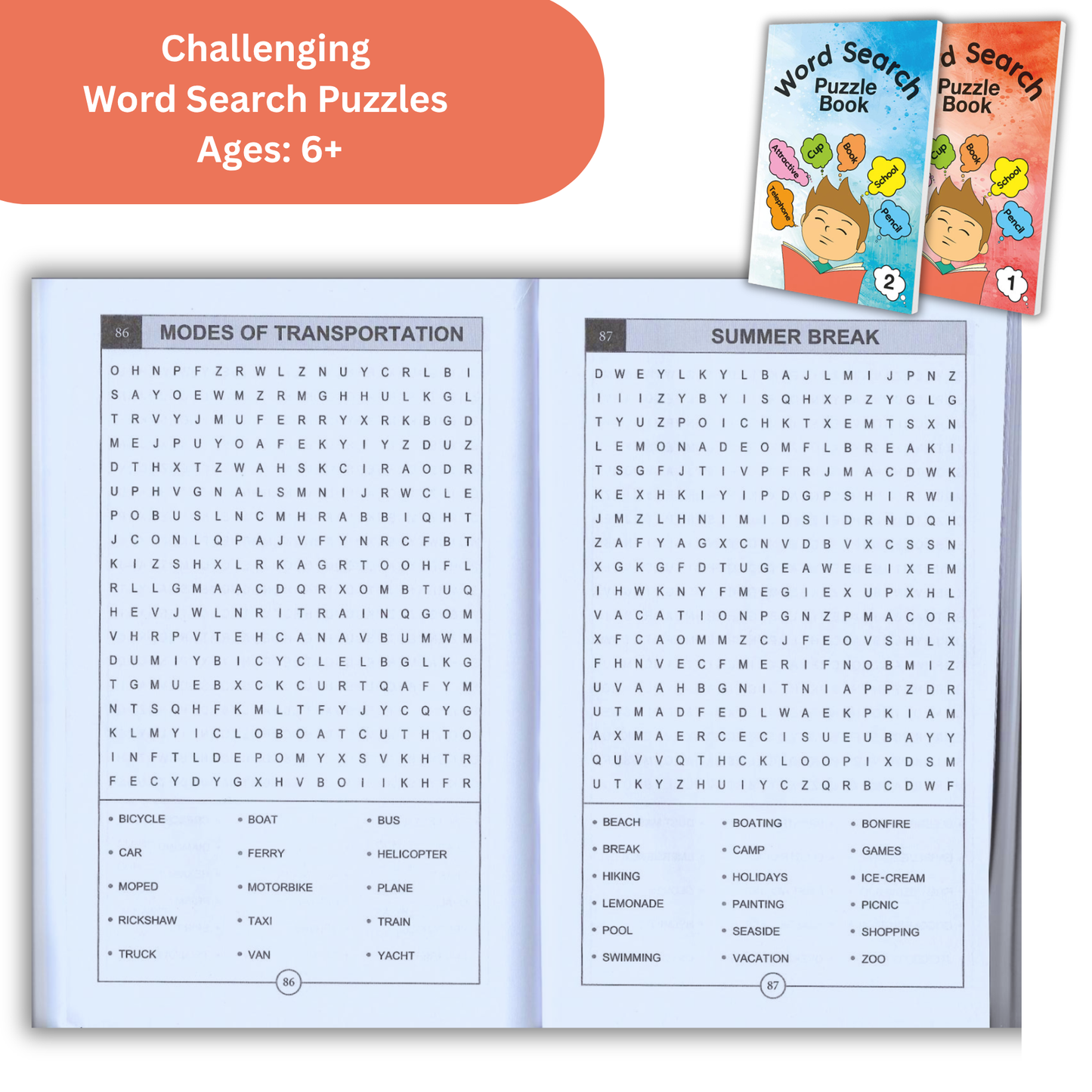 Word Search Puzzle Books for Kids & Adults