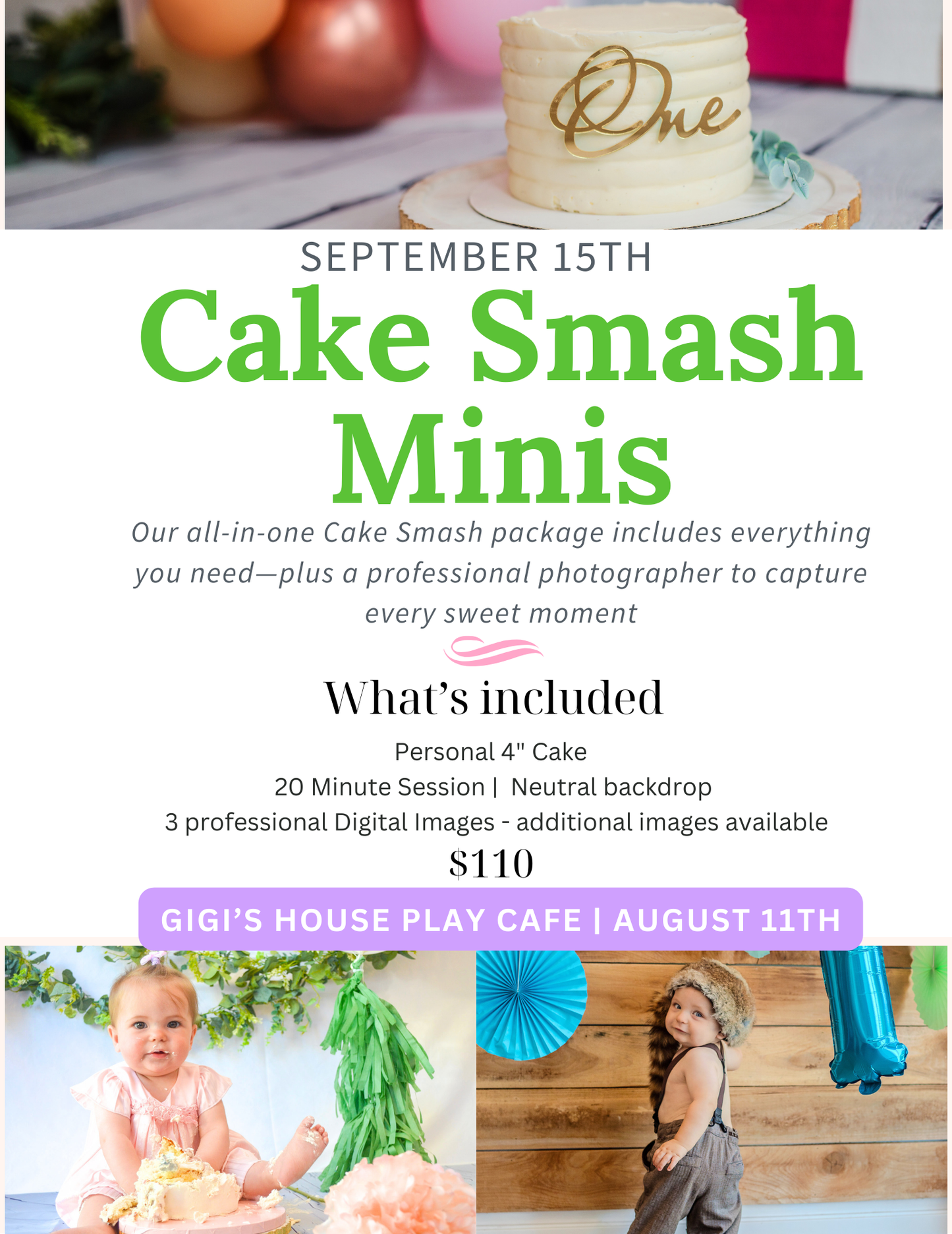 September 15th Mini Cake Smash Photo Shoot – Sweet Moments, Big Memories!