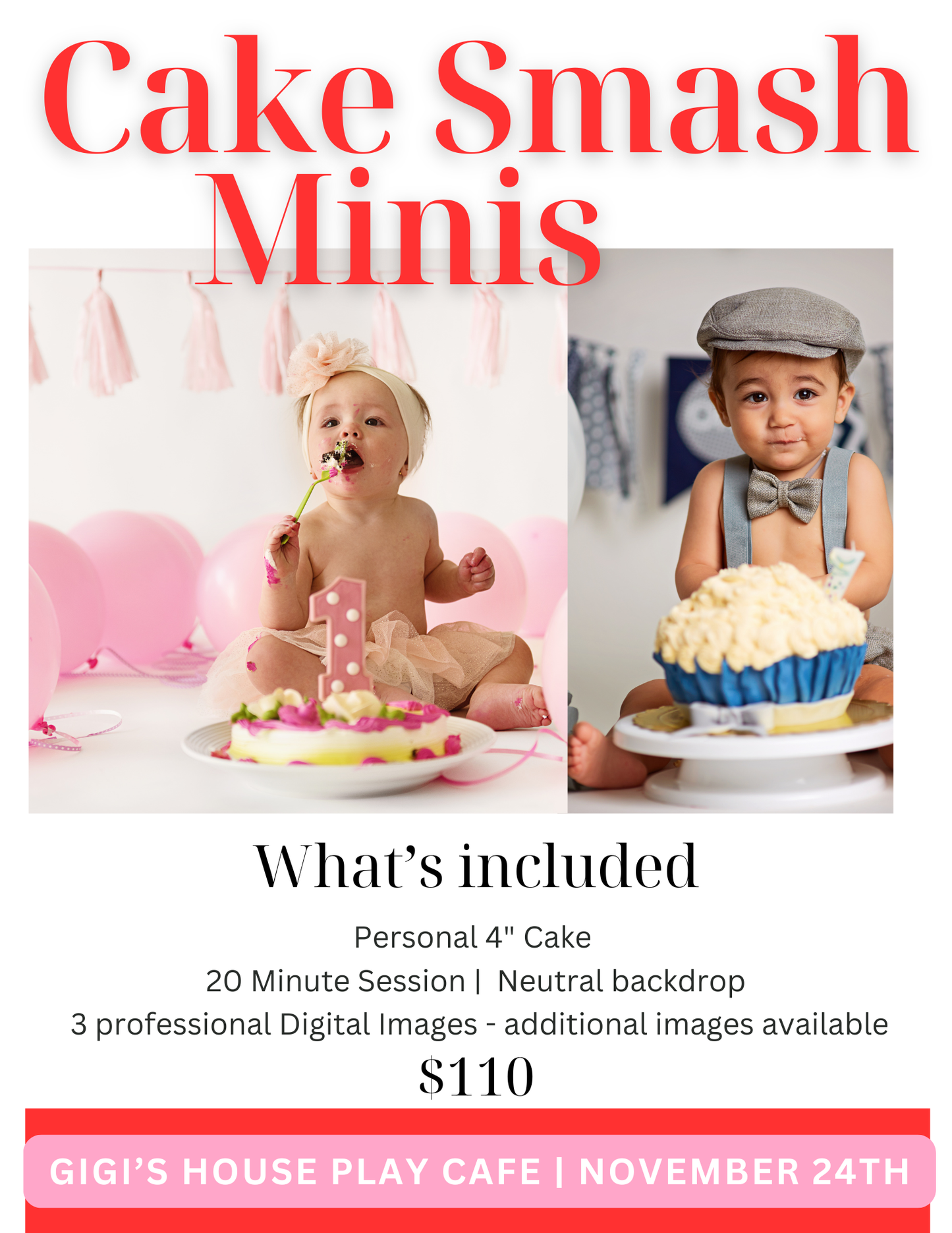 November 24th Mini Cake Smash Photo Shoot – Sweet Moments, Big Memories!