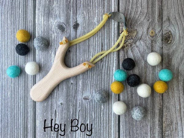 Toy Slingshot with soft Felt balls Ammo