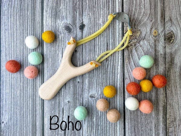 Toy Slingshot with soft Felt balls Ammo