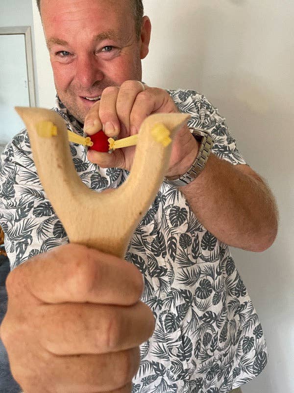Toy Slingshot with soft Felt balls Ammo
