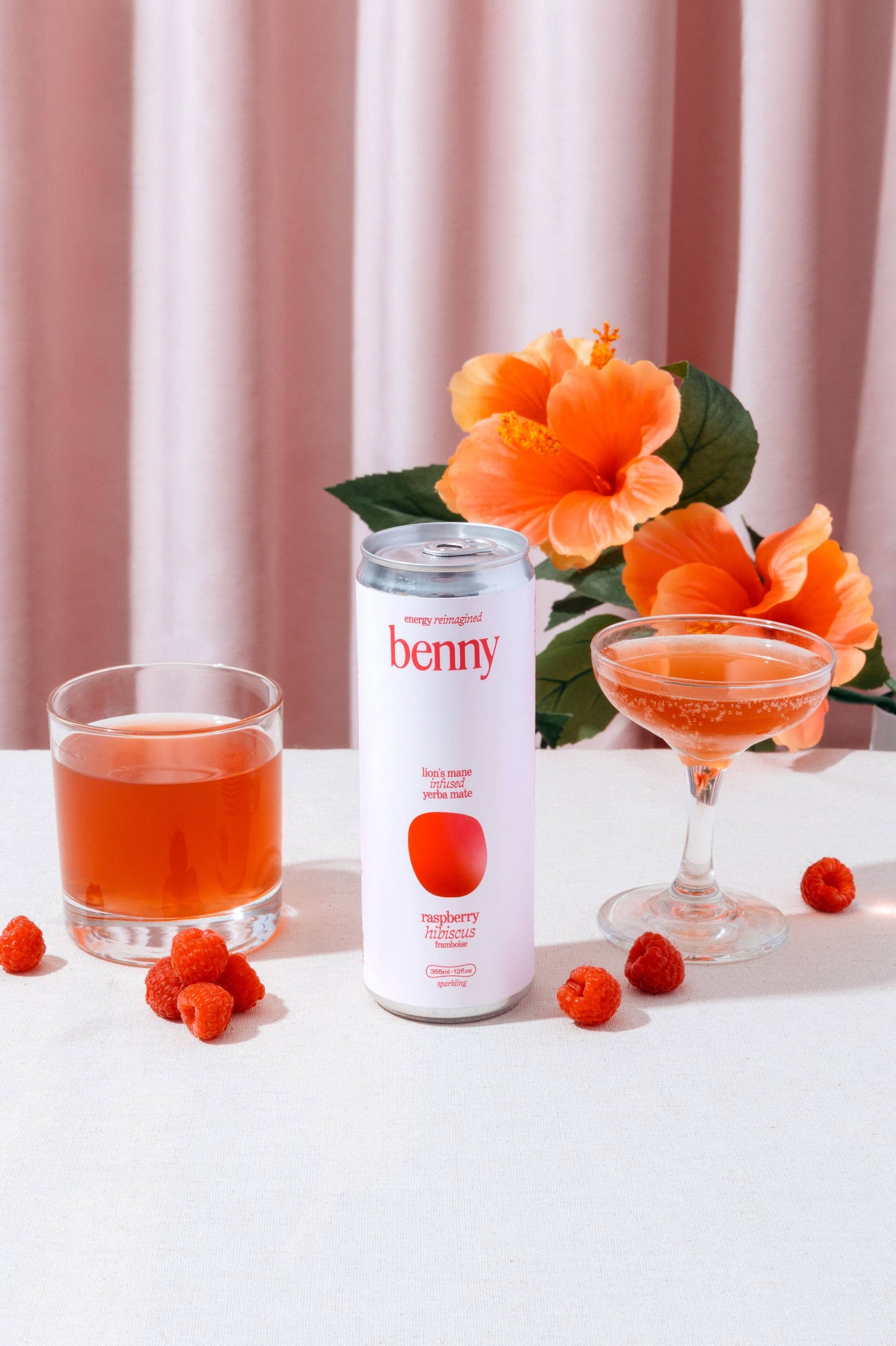 Benny Raspberry Hibiscus Yerba Mate Energy Drink