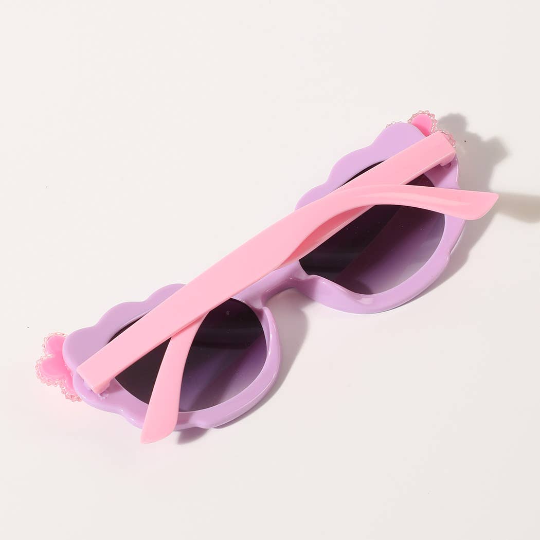 Kids Colorful Fashion Sunglasses with Flower Deco