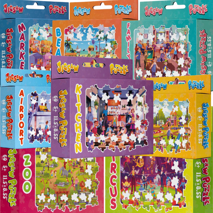 Educational Puzzles for Kids | 60 Pieces | Set of 8