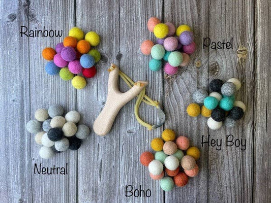 Toy Slingshot with soft Felt balls Ammo