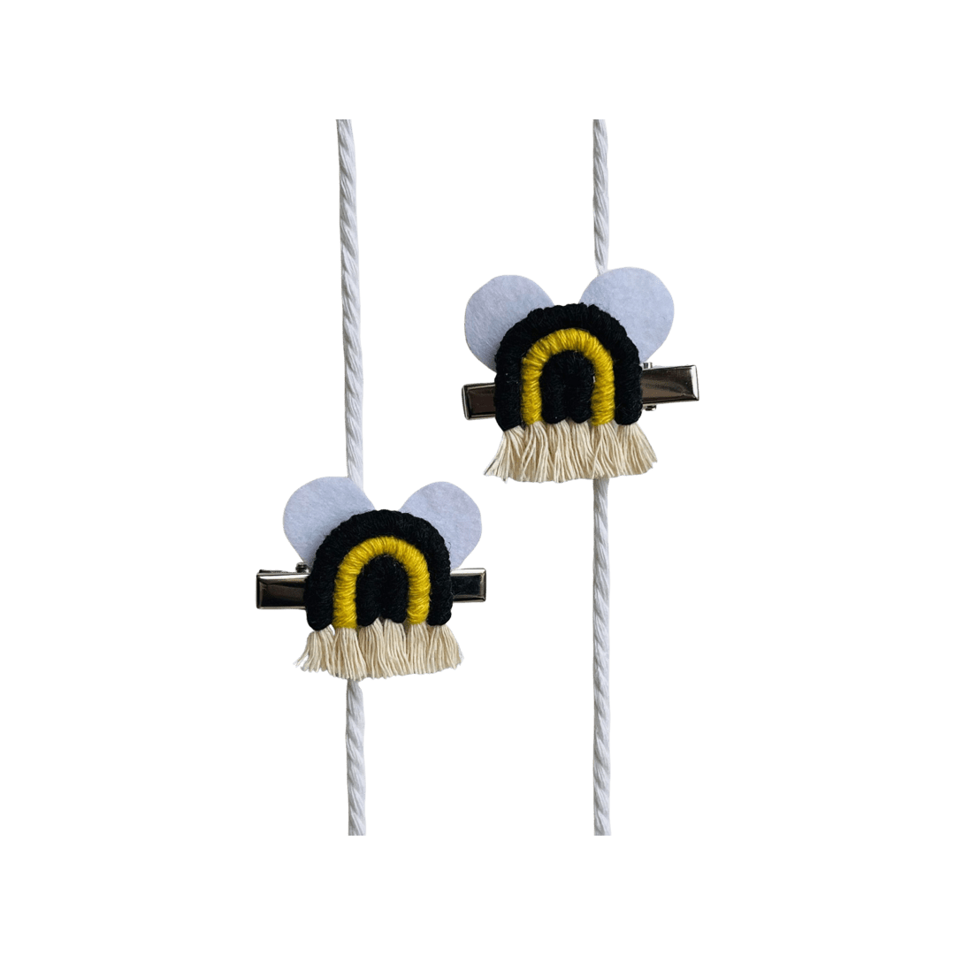 Macrame Bumble Bee Hairclips - Monkey Bandit kids