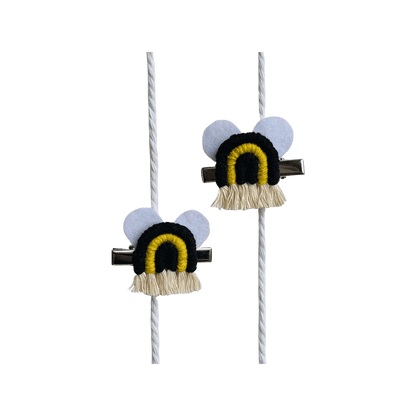 Macrame Bumble Bee Hairclips - Monkey Bandit kids