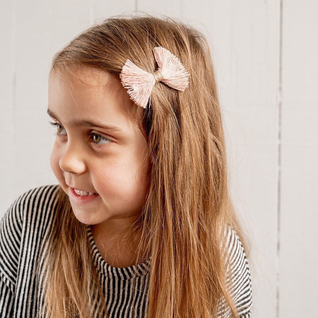 Macrame ruffle bow clip - Monkey Bandit kids