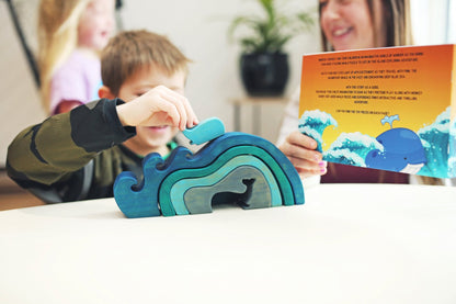 Whale of a tale - stacking toy and book set - Monkey Bandit kids