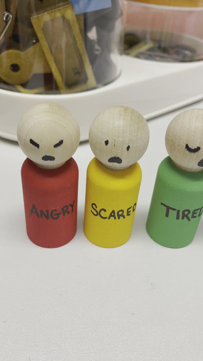 Feeling Friends emotion peg dolls